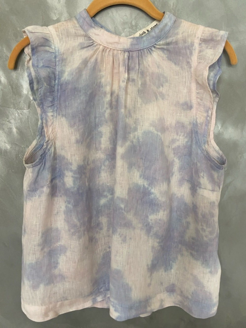 Cloth & Stone for Anthropology Sleeveless Tie-Dye Linen blouse Small